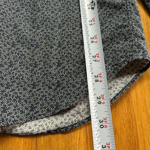 Bonobos Size 15/34 Mens Navy Printed Slim Fit Button-Down Shirt Stretch Preppy - Picture 5 of 13